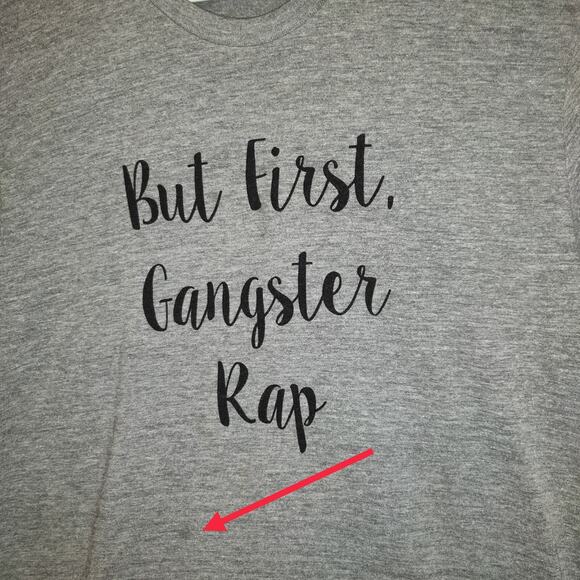 BUT FIRST GANGSTER RAP The Track T Shirt American Apparel MUSIC ADULT M Medium - Picture 11 of 16